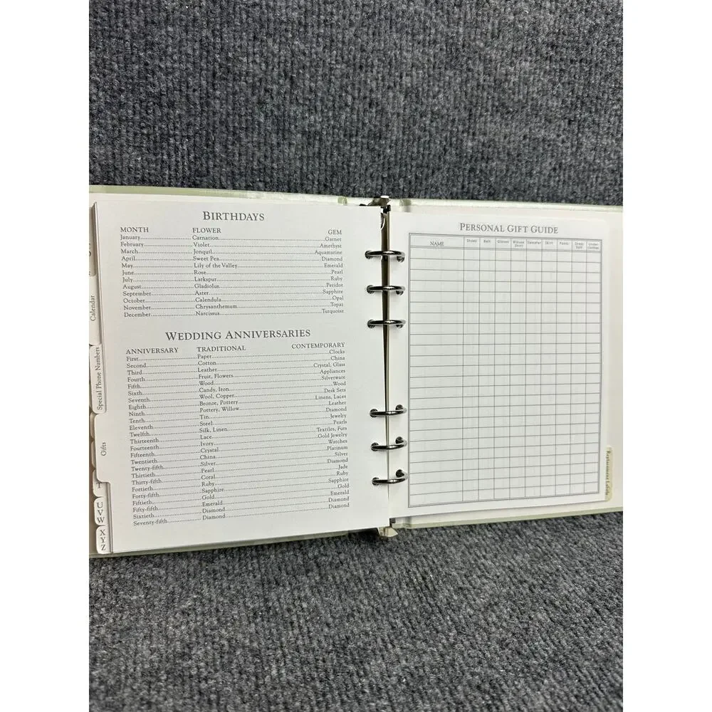 Vintage Hallmark address book lilac botanical NEW 6 ring refillable planner